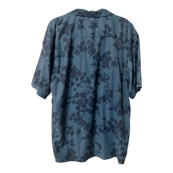 Abercrombie & Fitch Mens Short Sleeve Blue Hawaiian Casual Button-Down Shirt XLT - Picture 2 of 7